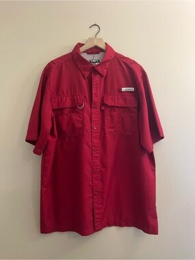 Habit Red Short-Sleeve Casual Button-Down Shirt